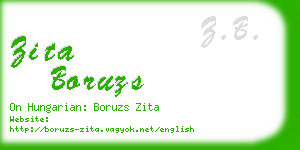 zita boruzs business card